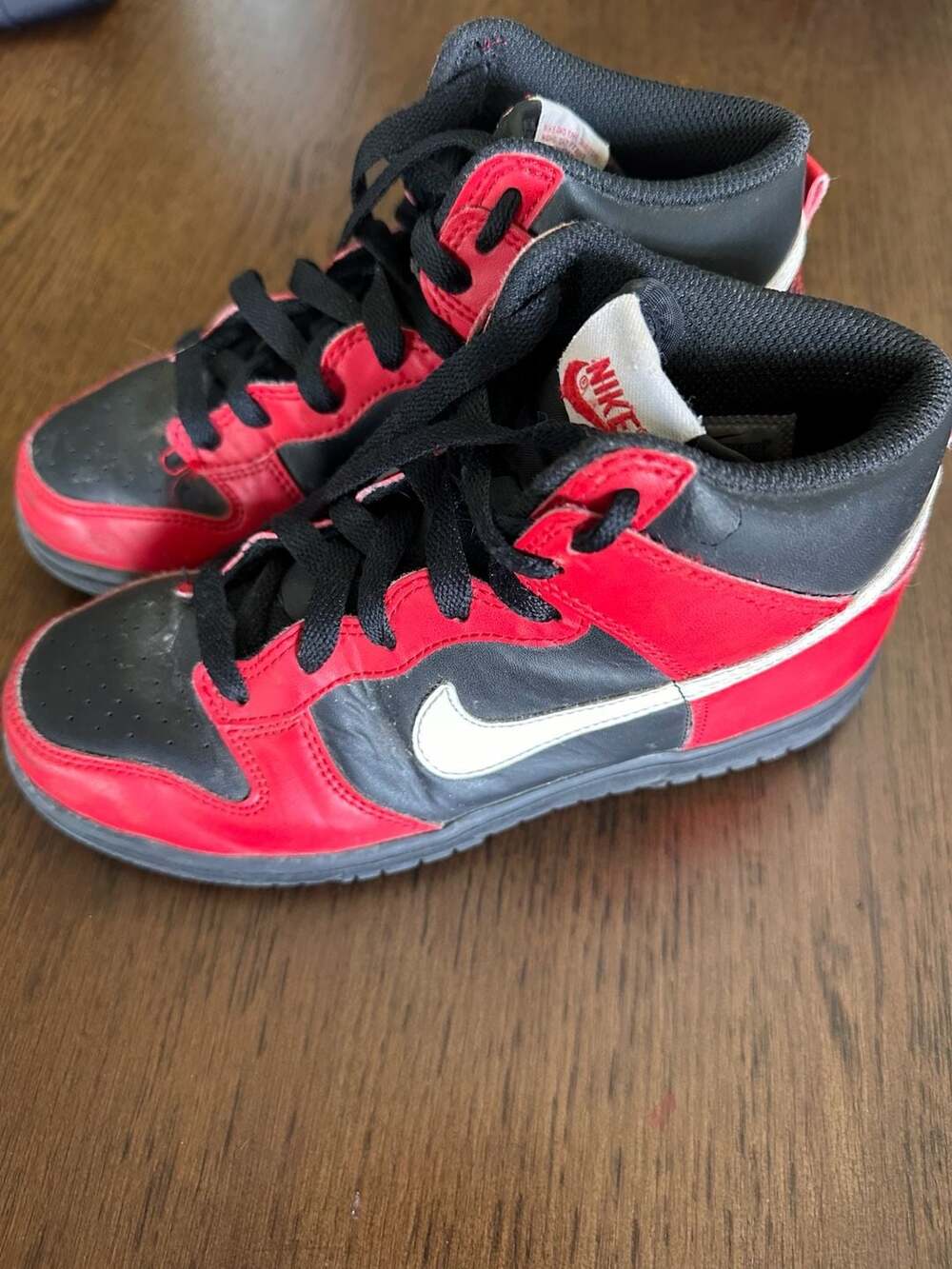 Nike Dunk High Size 3Y Black University Red